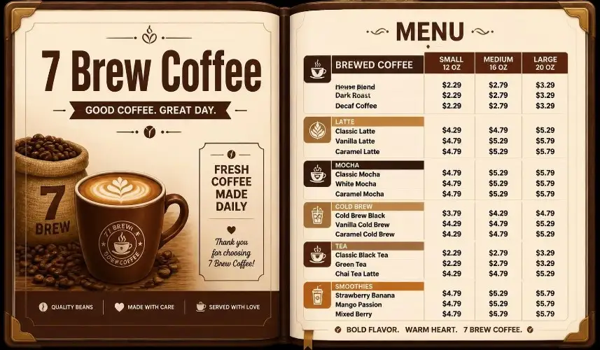 7 Brew Coffee Menu Prices 2026: Full Drinks Menu, Calories, Sizes & Best Orders 1 7 Brew Coffee Menu