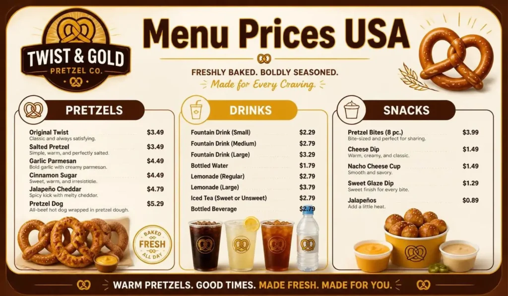 Auntie Anne’s menu