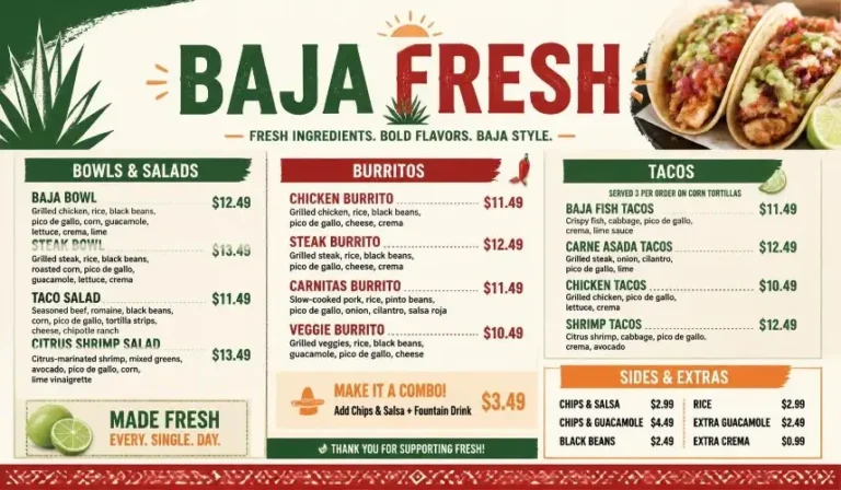 Baja Fresh Menu