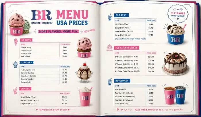 Baskin Robbins Menu