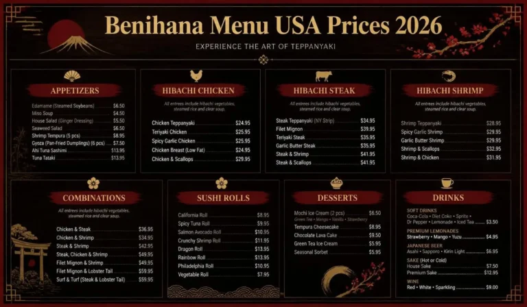 Benihana Menu