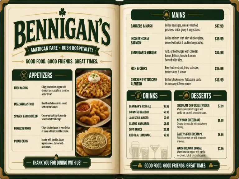 Bennigan's Menu