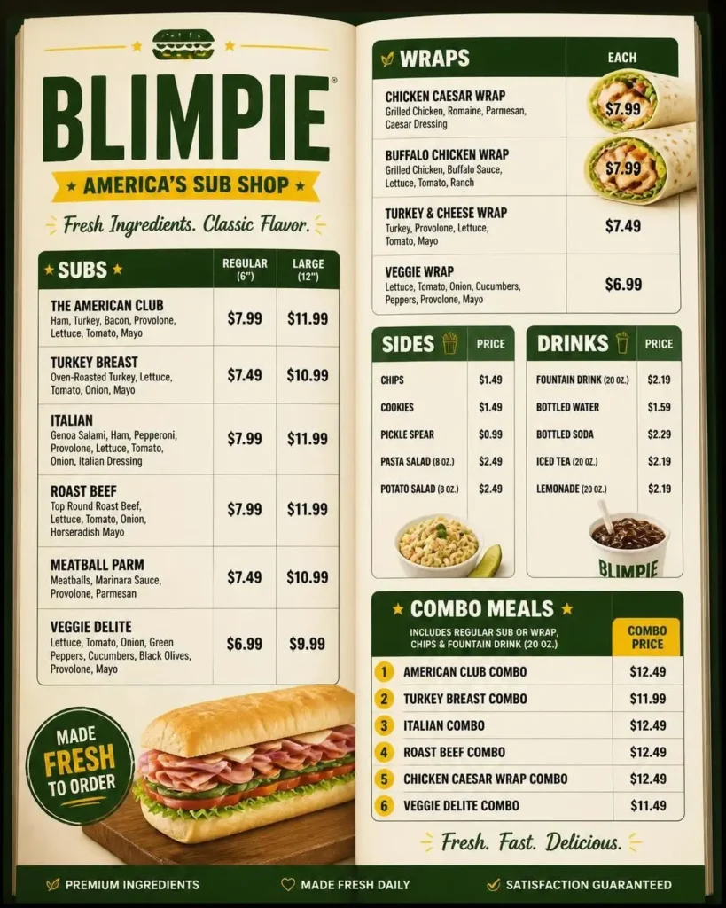 Blimpie Menus