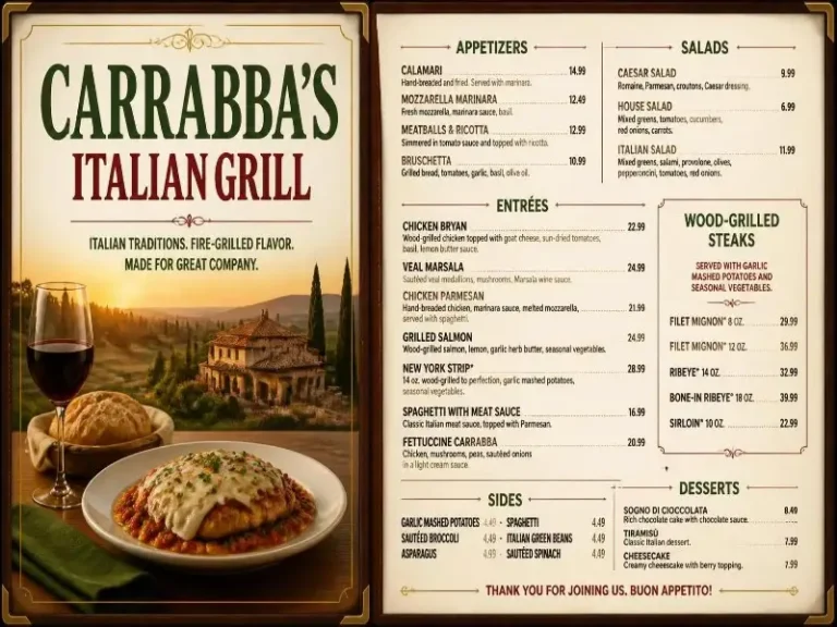 Carrabba’s Italian Grill Menu