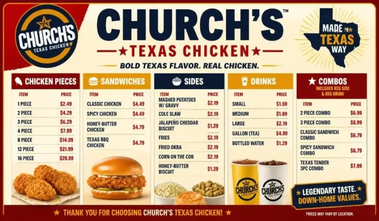 Church’s Texas Chicken Menu