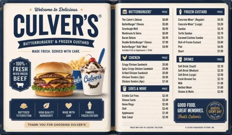 Culver's Menu
