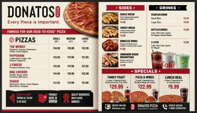 Donatos Pizza Menu