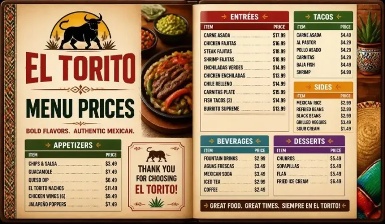 El Torito Menu