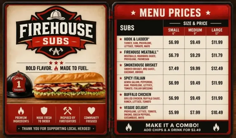 Firehouse Subs Menu