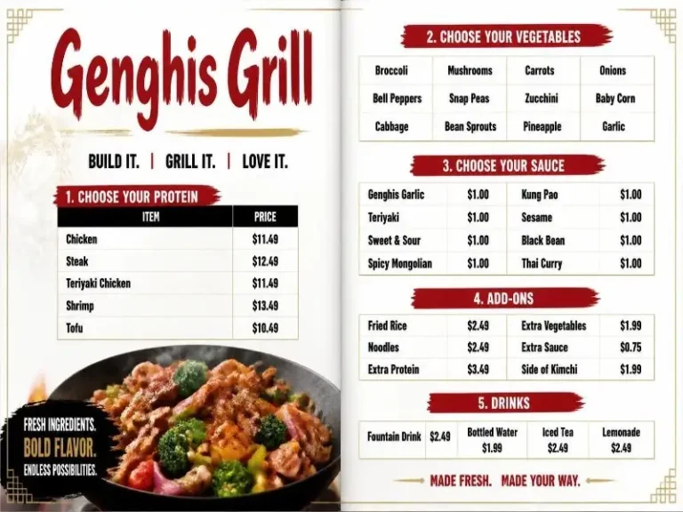 Genghis Grill Menu