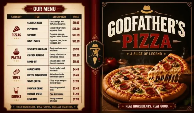 Godfather’s Pizza Menu