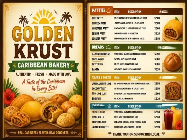 Golden Krust Caribbean Bakery Menu