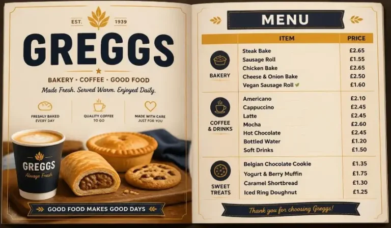 Greggs Menu