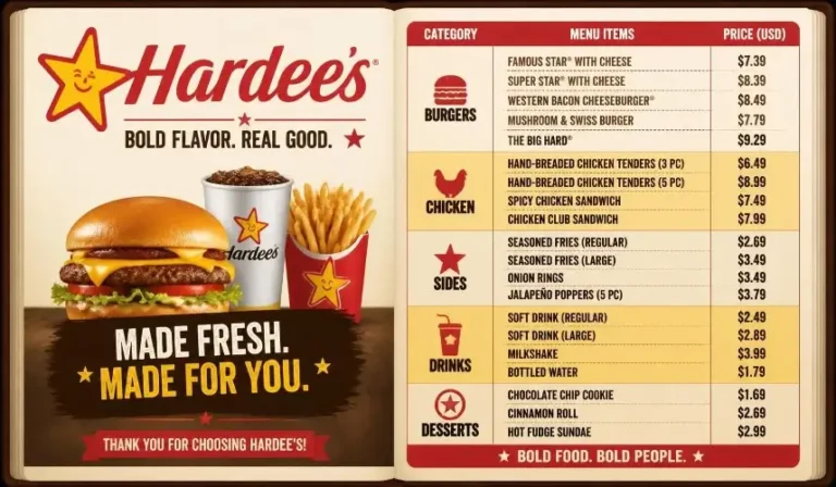 Hardee’s Menu With Prices 2026 – Full Menu, Calories & Deals 2 Hardee’s Menu