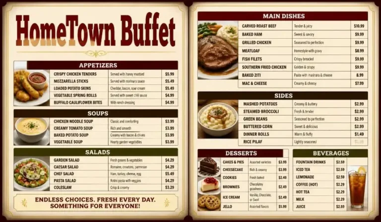 Hometown Buffet Menu USA 7 Hometown Buffet Menu