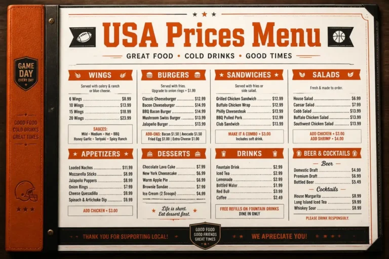 Hooters Menu