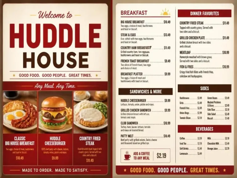 Huddle House Menu