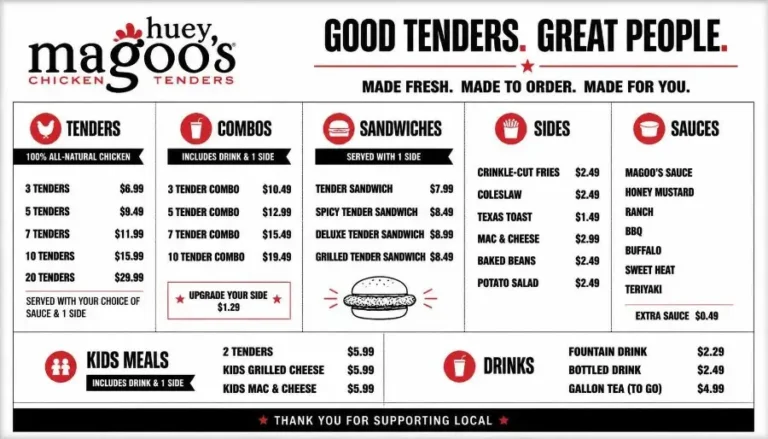 Huey Magoo's Menu
