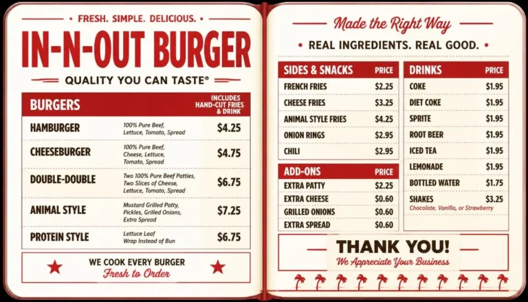 In-N-Out Menu USA Prices, Calories & Not-So-Secret Menu 2026 5 In-N-Out Menu
