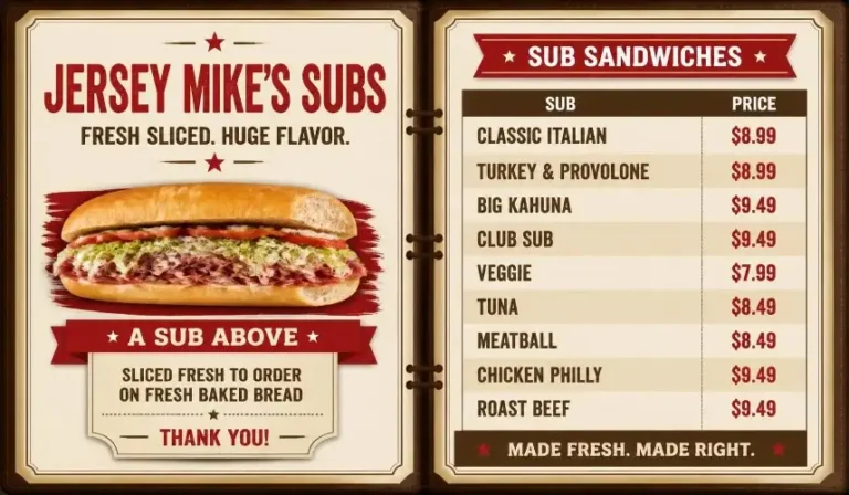 Jersey Mike’s Menu