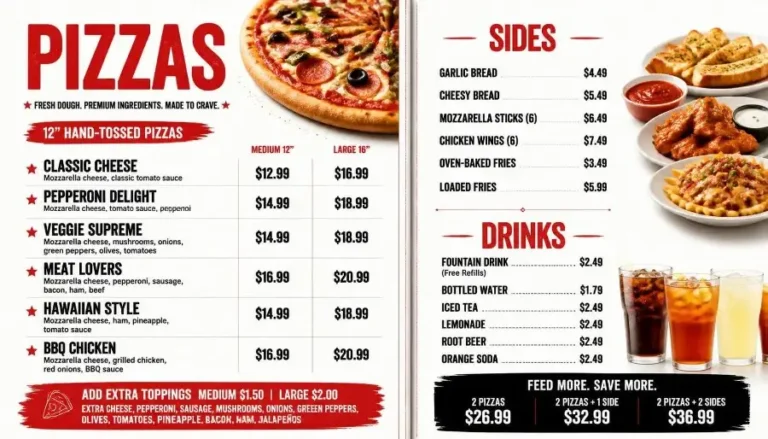 Jet’s Pizza Menu