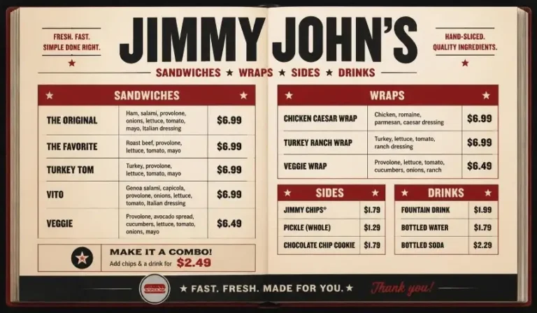 Jimmy John's Menu USA Prices 2026: Sandwiches, Wraps, Calories & Deals 3 Jimmy John's Menu