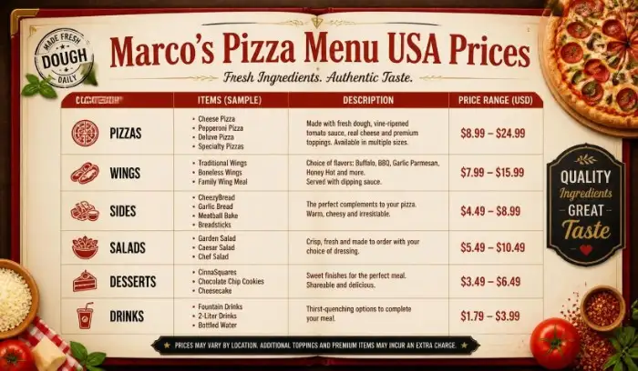 Marco’s Pizza Menu