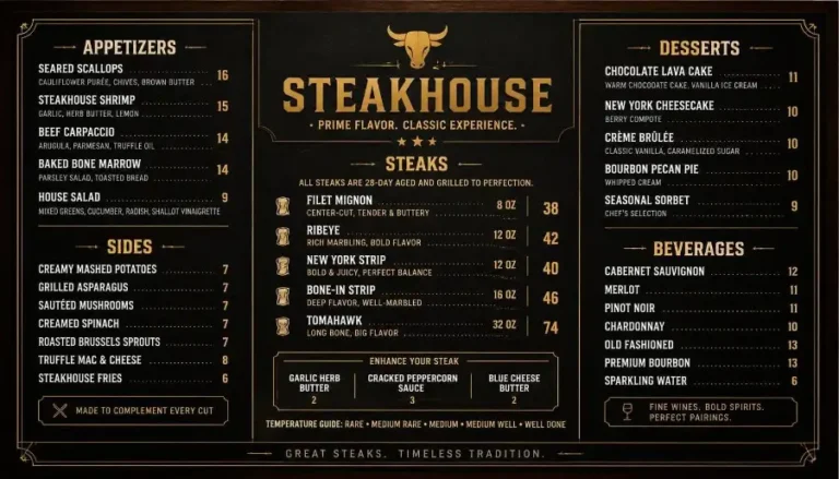 Morton's The Steakhouse Menu