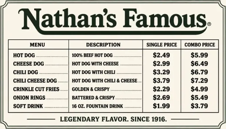 Nathan’s Famous Menu
