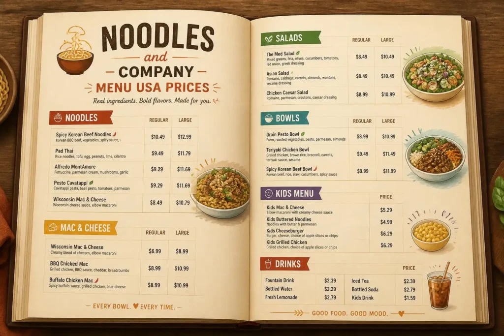 Noodles Company Menu