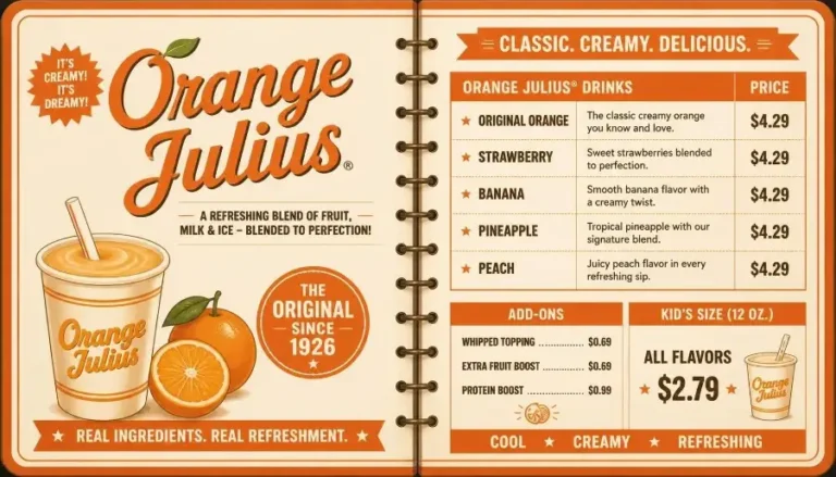 Orange Julius Menu
