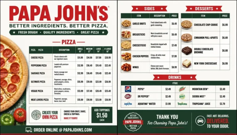 Papa John's Menu