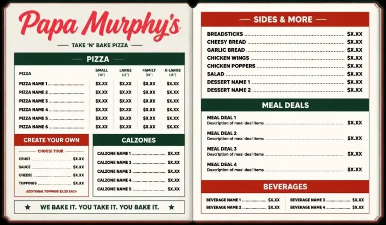 Papa Murphy’s Menu