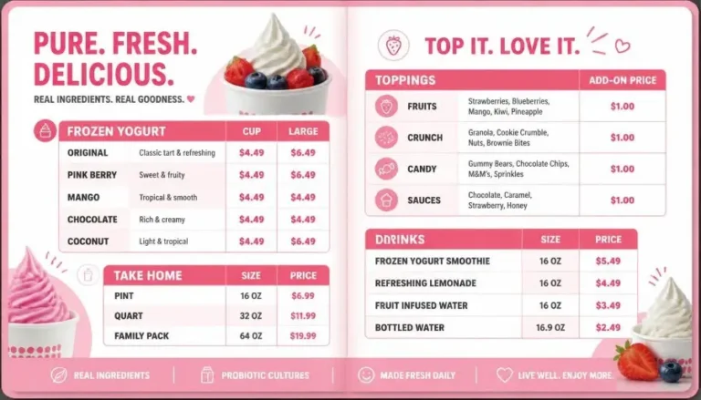 Pinkberry Menu