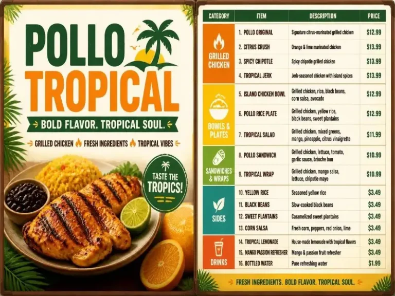 Pollo Tropical Menu