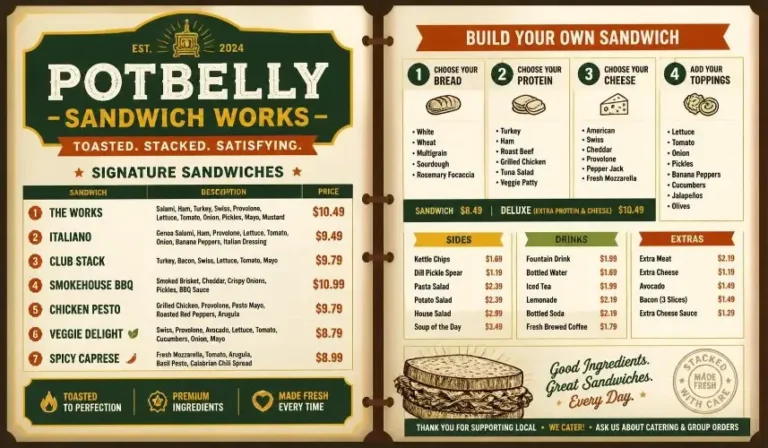 Potbelly Menu