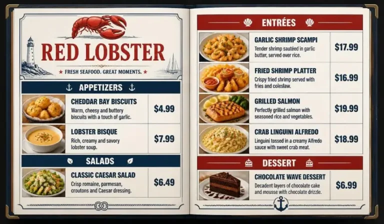 Red Lobster Menu
