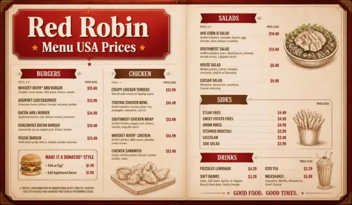 Red Robin Menu