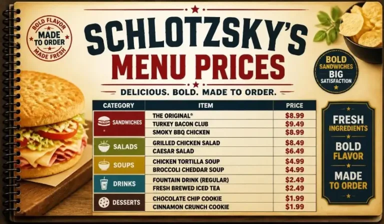 Schlotzsky’s Menu