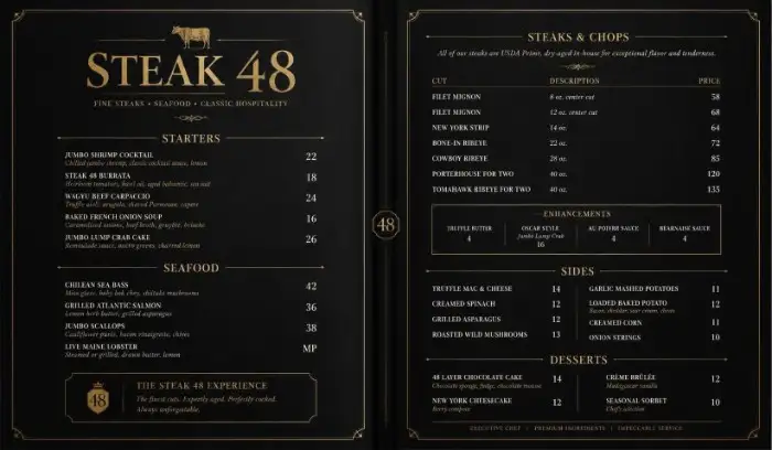 Steak 48 Menu