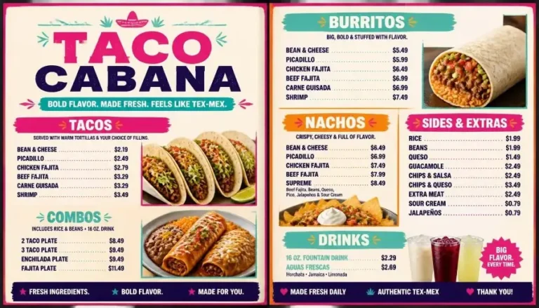 Taco Cabana Menu
