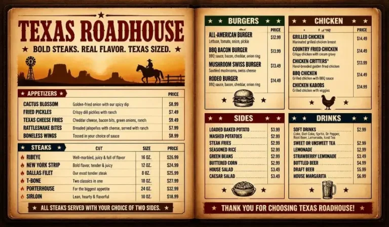 Texas Roadhouse Menu