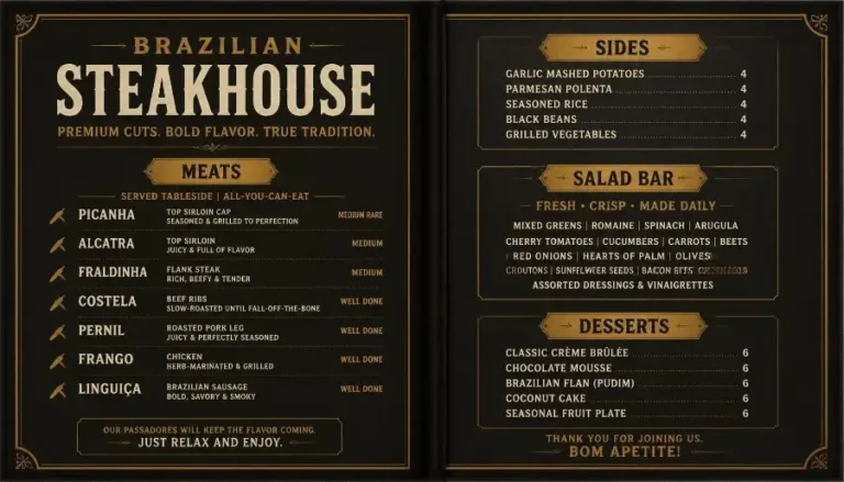 Texas de Brazil Menu