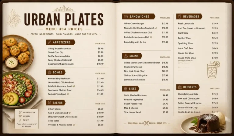 Urban Plates Menu