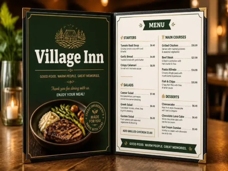 Village Inn Menu