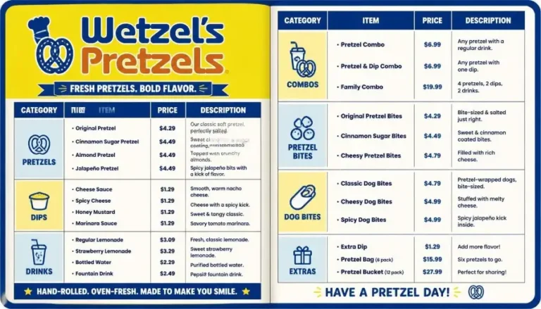 Wetzel’s Pretzels Menu