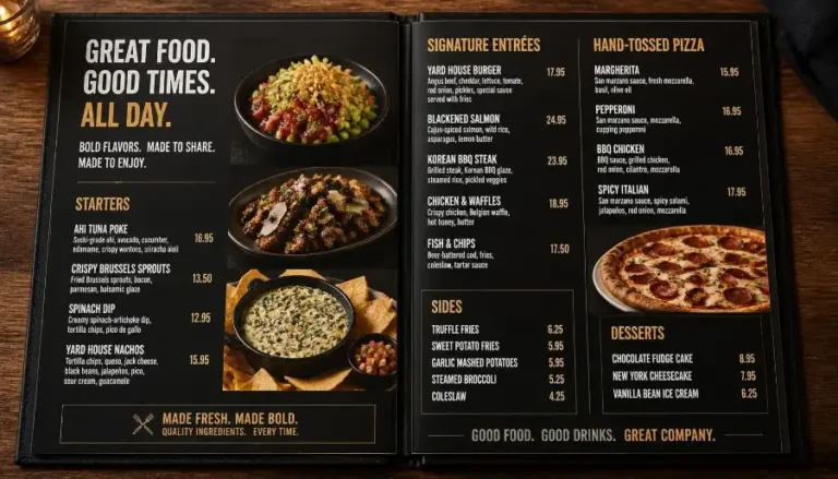Yard House Menu