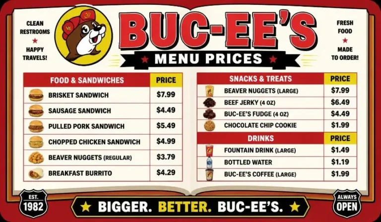 Buc-ee's Menu