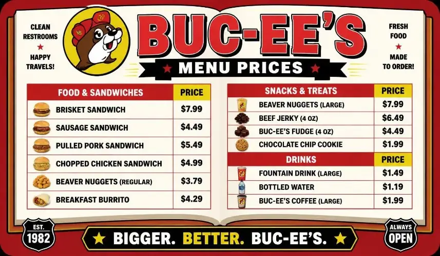 Buc-ee's Menu